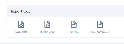 Available export formats